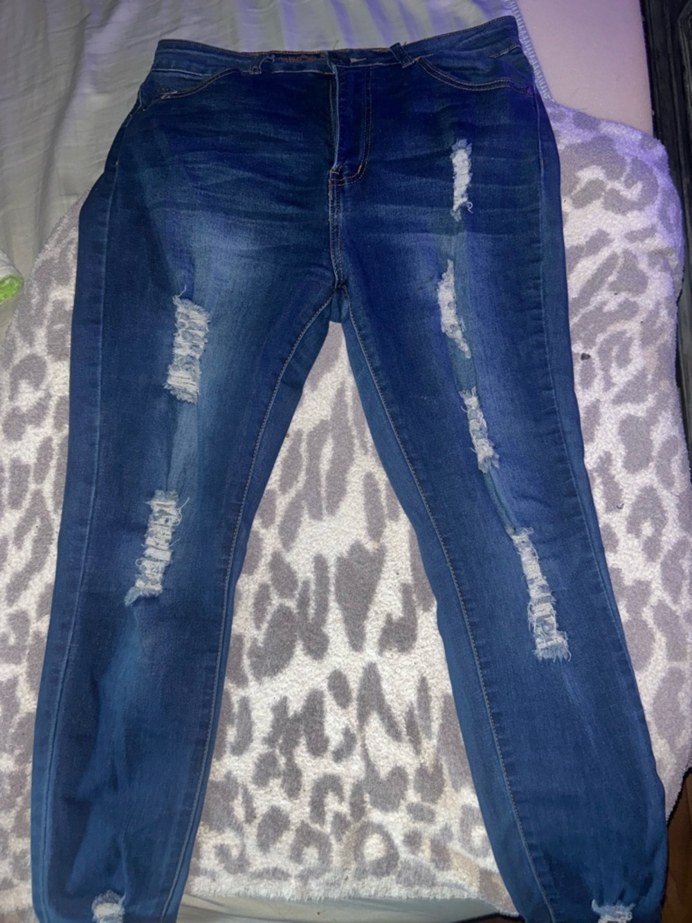 VIP Dark Blue Distressed Skinny Jeans